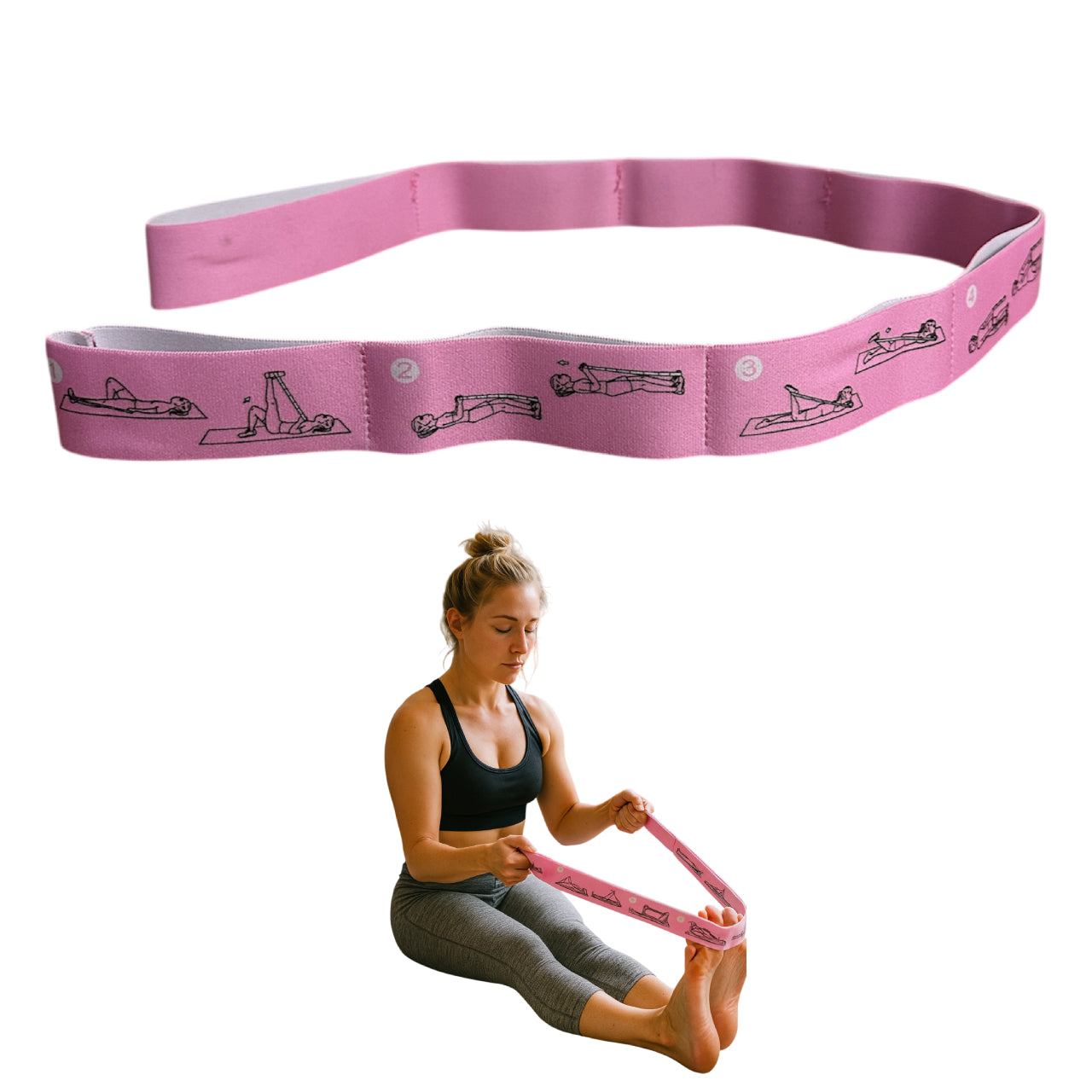 Banda Elástica de Yoga Senza con Guía de Ejercicios