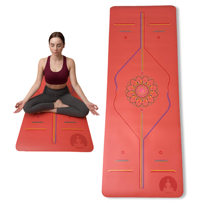 Mat Yoga Antideslizante Con Diseño Alineación | Marca Senza