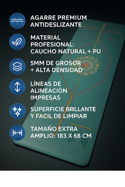 Mat Yoga Antideslizante Con Diseño Alineación | Marca Senza