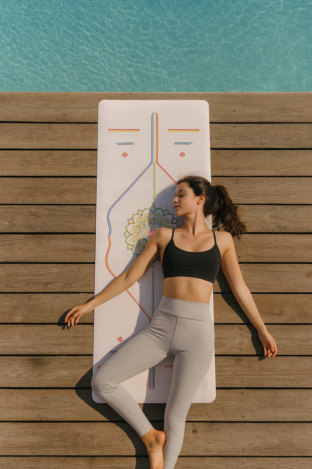 Mat Yoga Antideslizante Con Diseño Alineación | Marca Senza