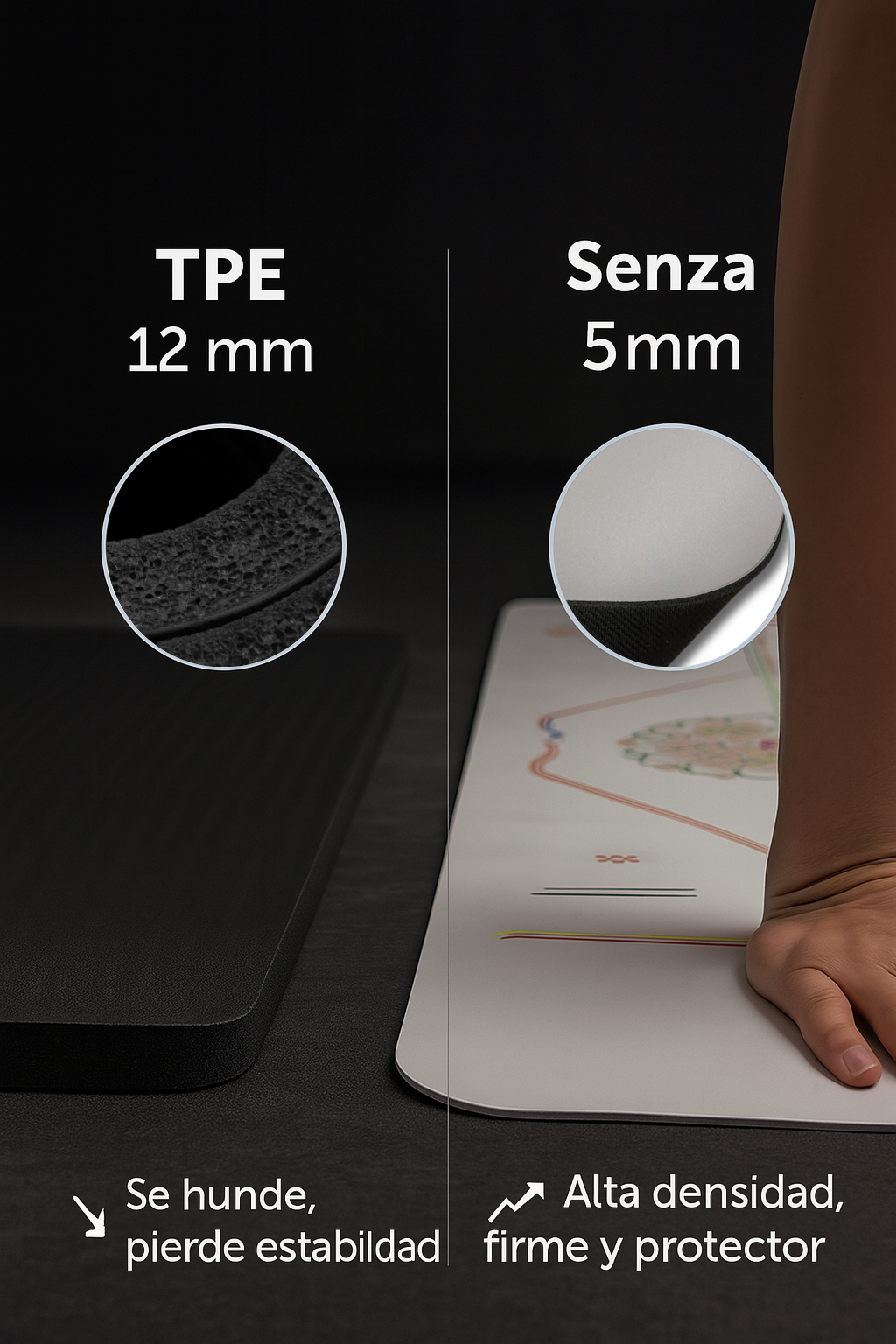 Mat Yoga Antideslizante Con Diseño Alineación | Marca Senza