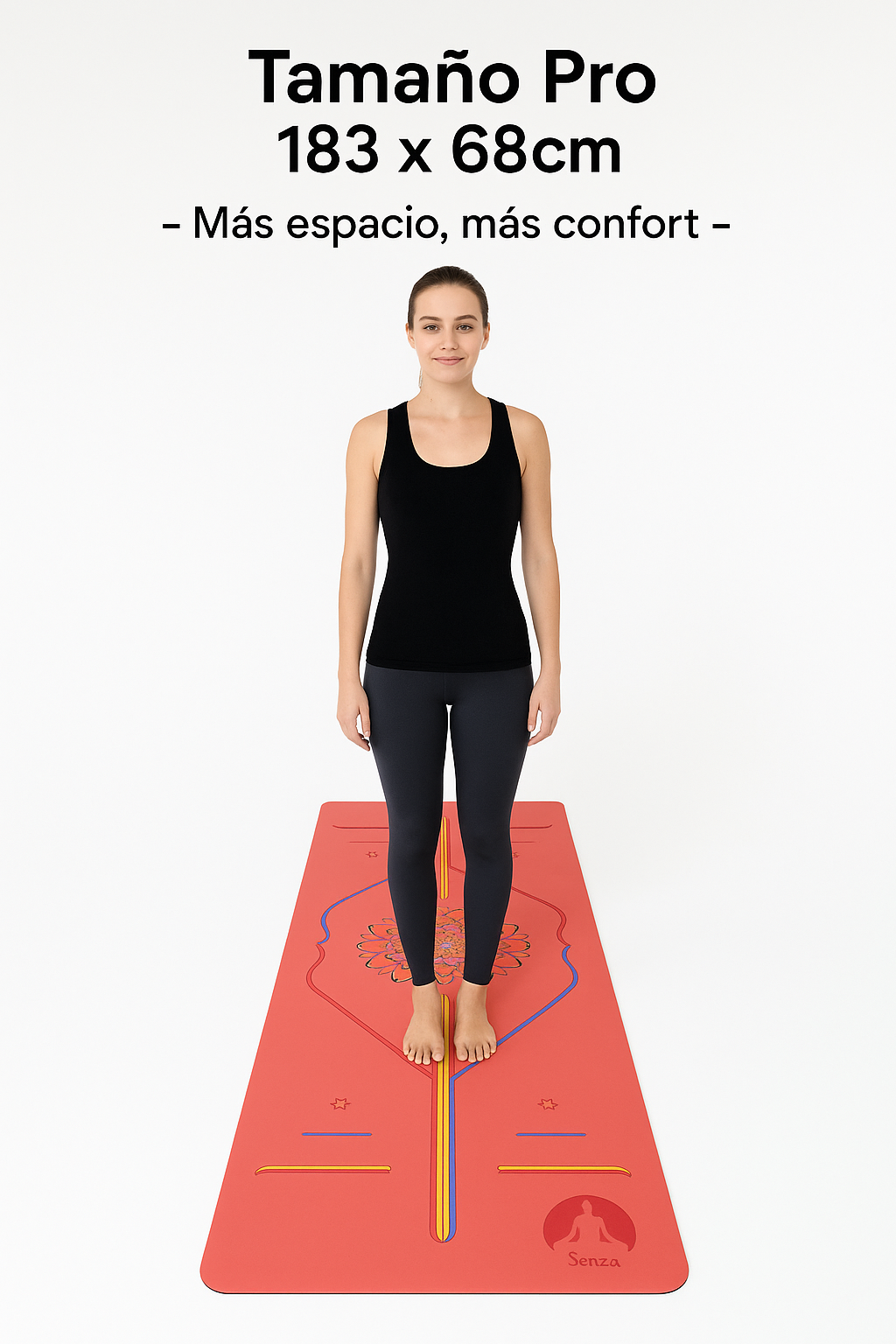 Mat Yoga Antideslizante Con Diseño Alineación | Marca Senza